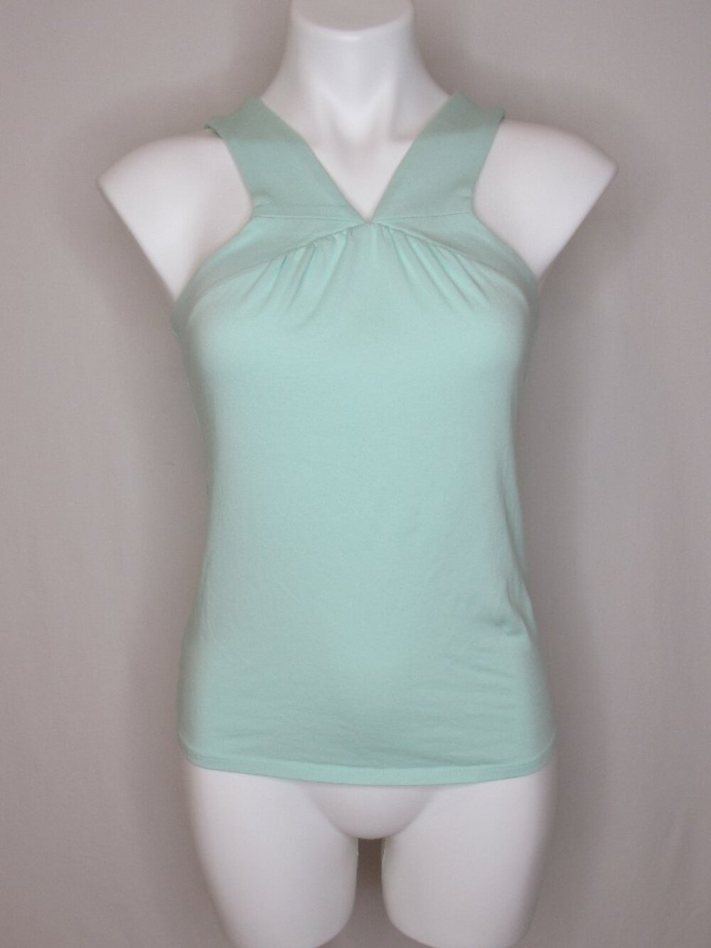 White House Black Market WHBM Aqua Green Halter Style Tank Top Women's XXS